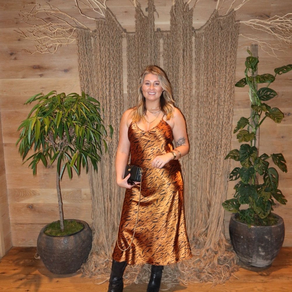Kiwi Brown and Black Patterned Maxi Dress NWT - Large